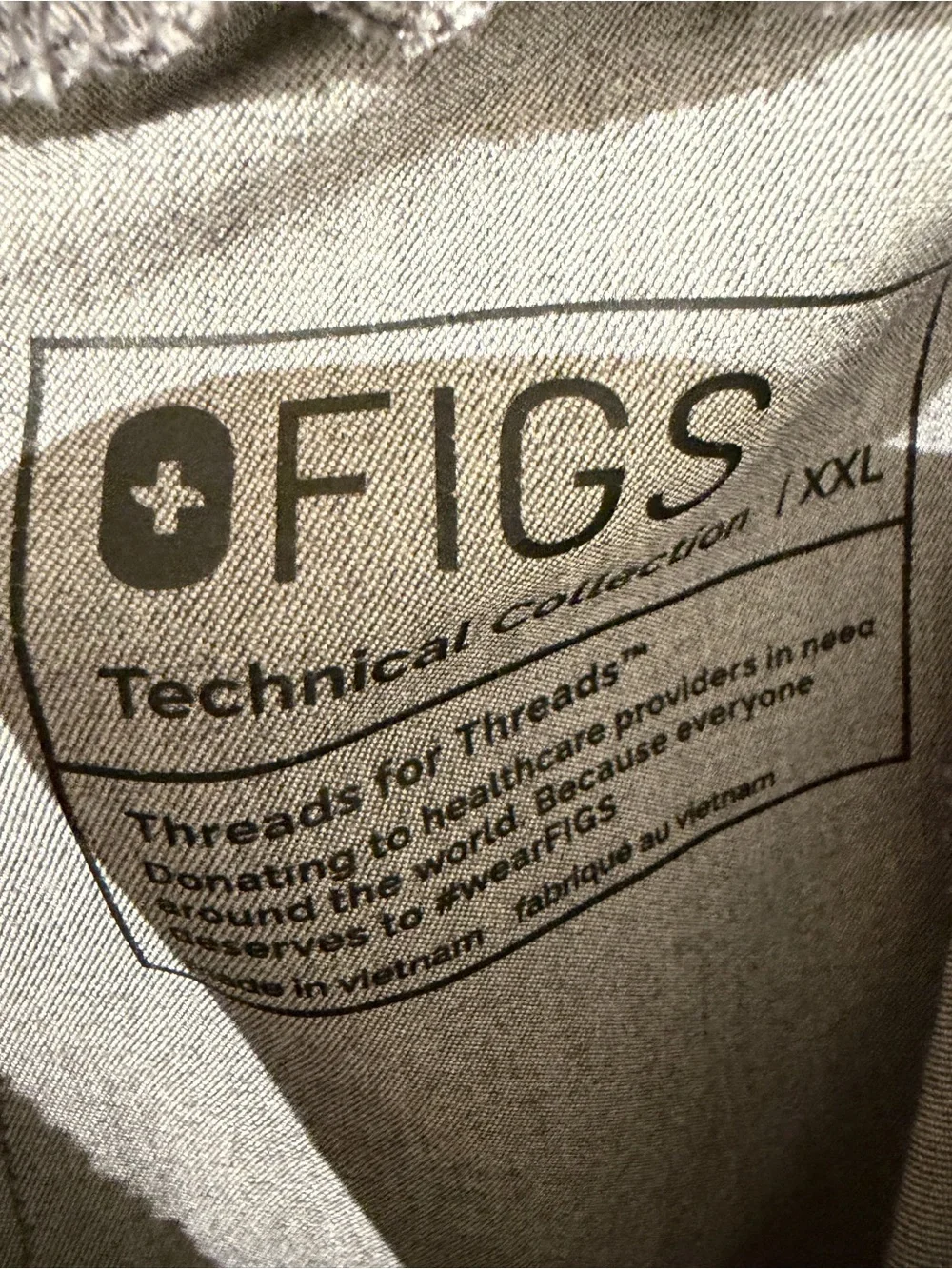 FIGS Men's Technical Collection Scrub Pants Charcoal Heather Gray Teal Tie XXL